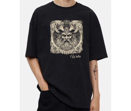koszulka Synchro Heavy Oversize - ART GOTARD STUDIO " WELES " , T-shirt jakości premium SUB974